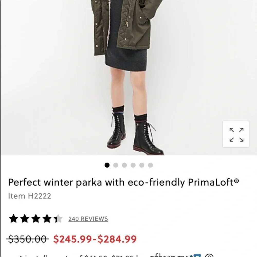J. Crew Perfect winter parka with eco-friendly PrimaLoft®